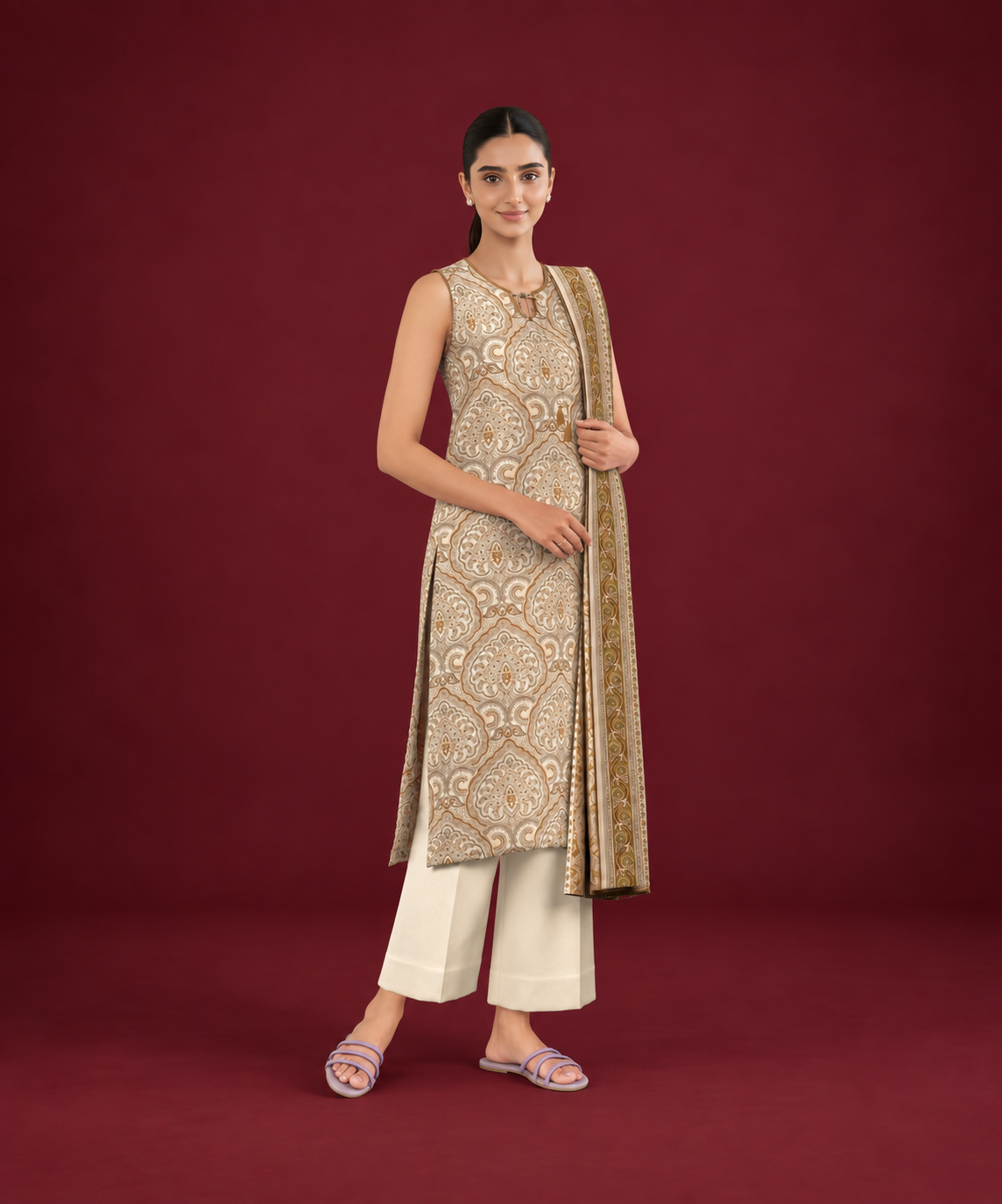 Sapphire 3 PIECE Unstitched - PRINTED LINEN SUIT