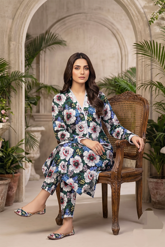 Bin Saeed Stitched Printed Lawn ST 2pc