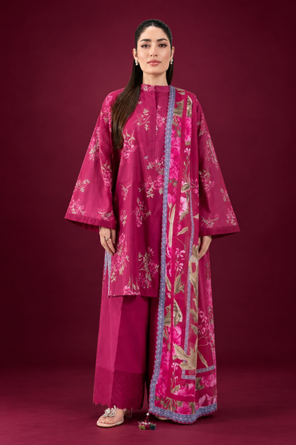 Nishat 3 Piece Unstitched Lawn- Digital Printed Suit