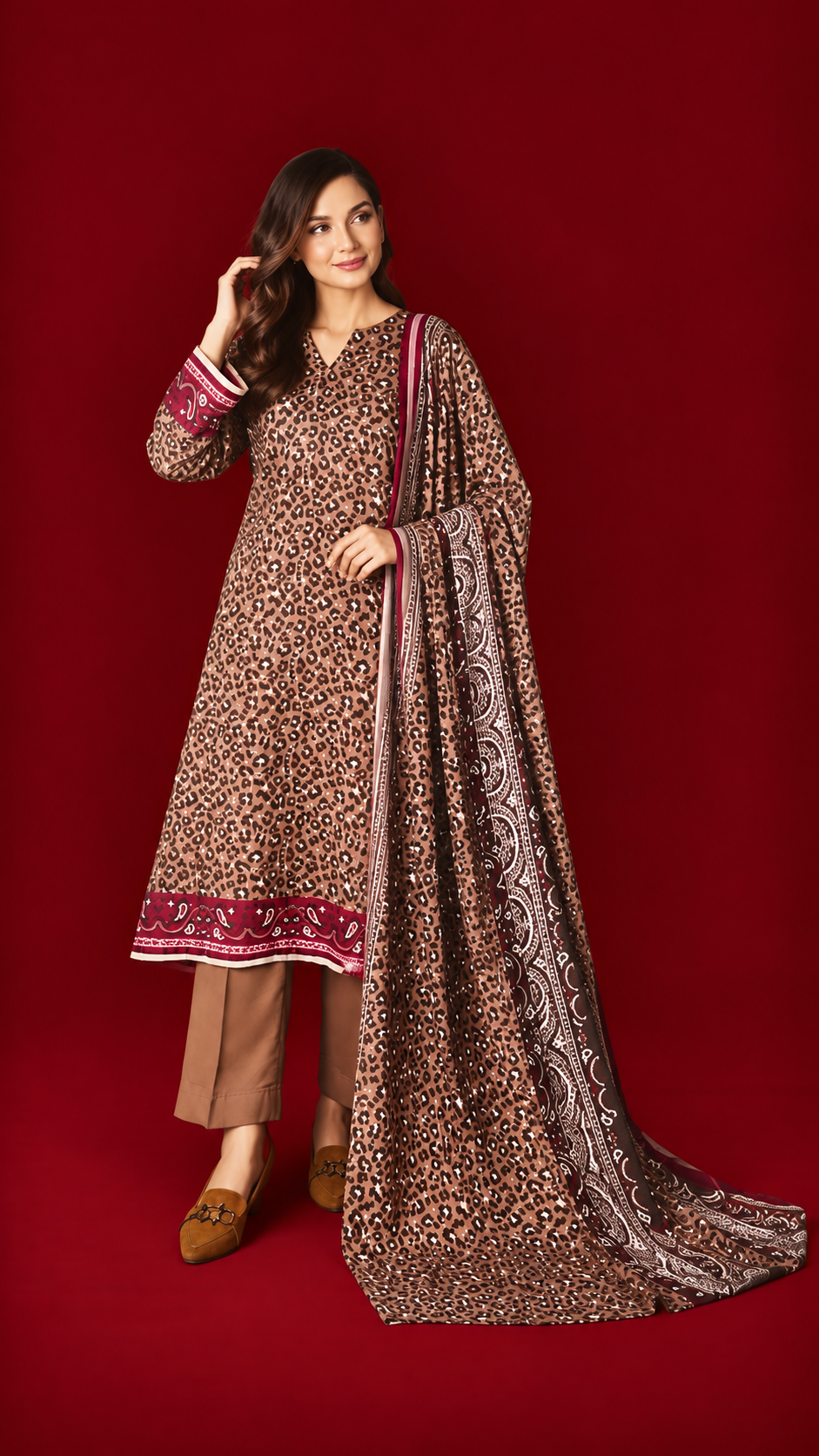 Nishat 3 Piece Unstitched Linen- Printed Suit