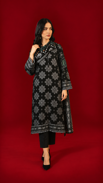 Nishat 3 Piece Unstitched Linen- Printed Suit