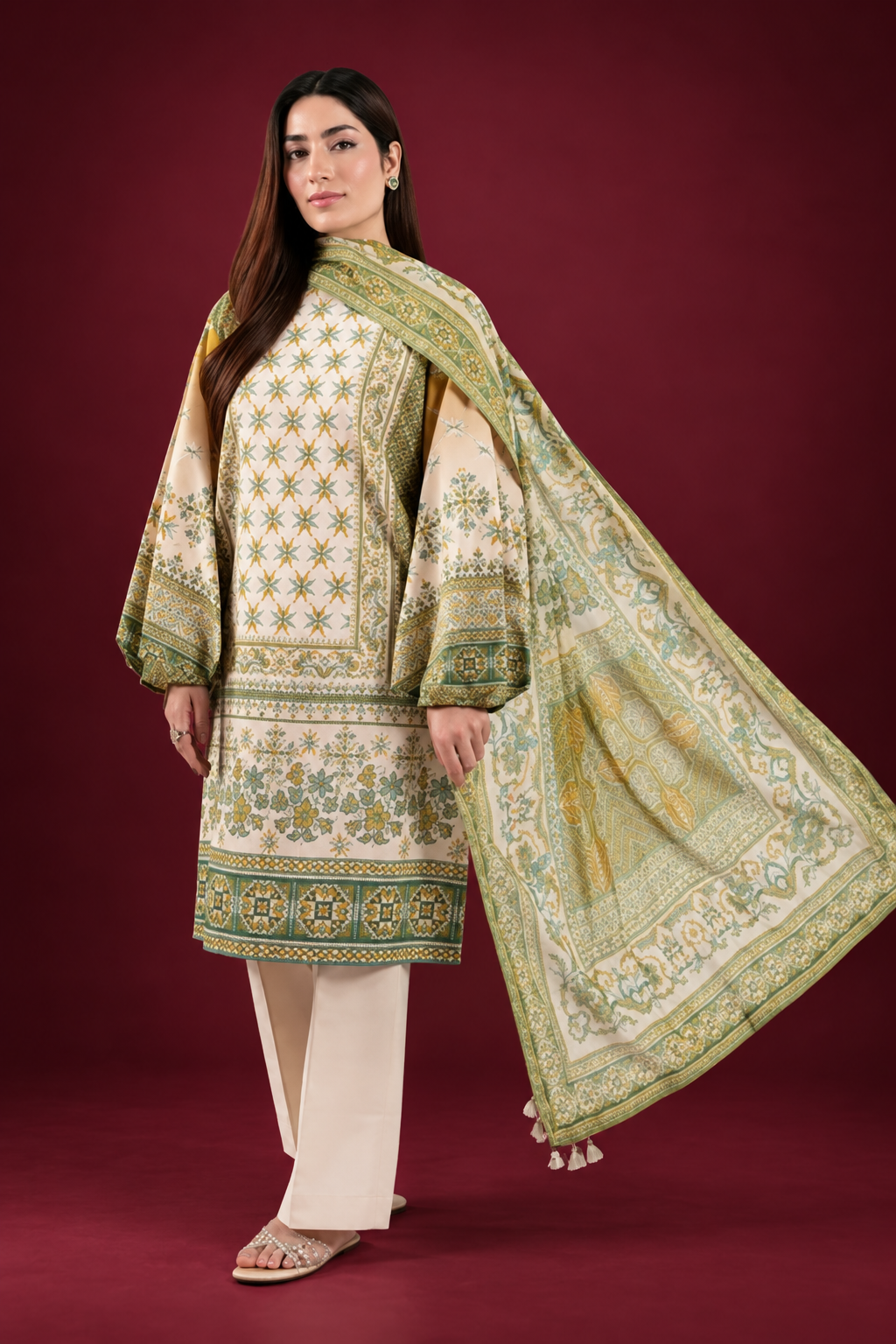 Nishat 3 Piece Unstitched Lawn - Digital Printed Suit