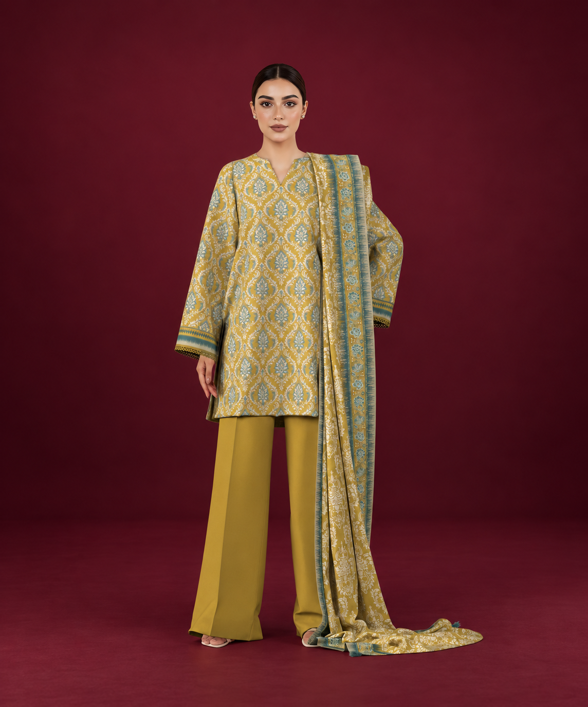 Sapphire 3 PIECE Unstitched - PRINTED LINEN SUIT