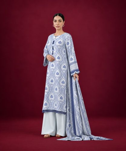 Sapphire 3 PIECE Unstitched - PRINTED LINEN SUIT