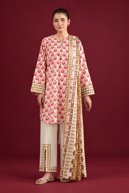 Nishat 3 Piece Unstitched - Printed Suit Lawn