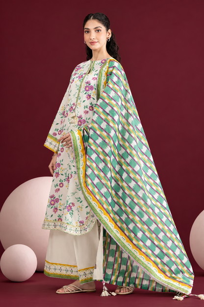 Nishat 3 Piece Unstitched - Printed Loose Fabric Lawn