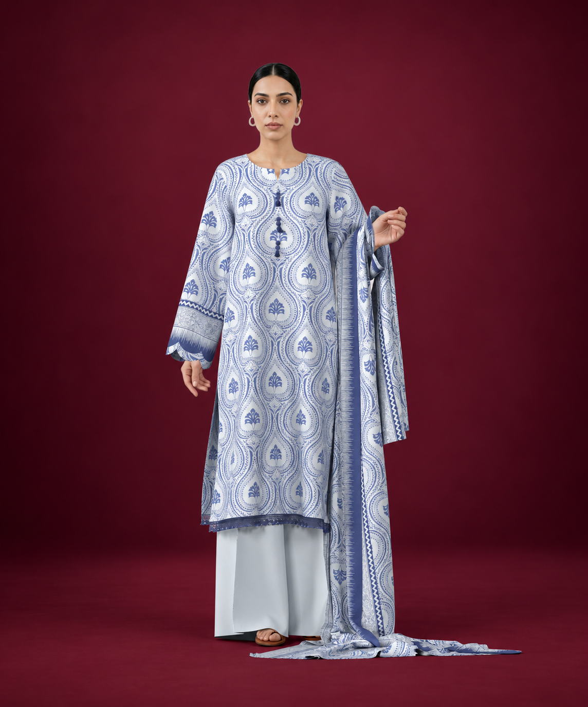 Sapphire 3 PIECE Unstitched - PRINTED LINEN SUIT