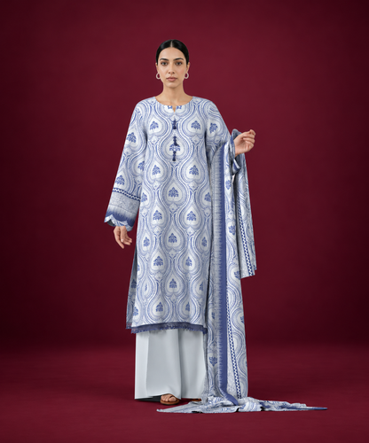 Sapphire 3 PIECE Unstitched - PRINTED LINEN SUIT