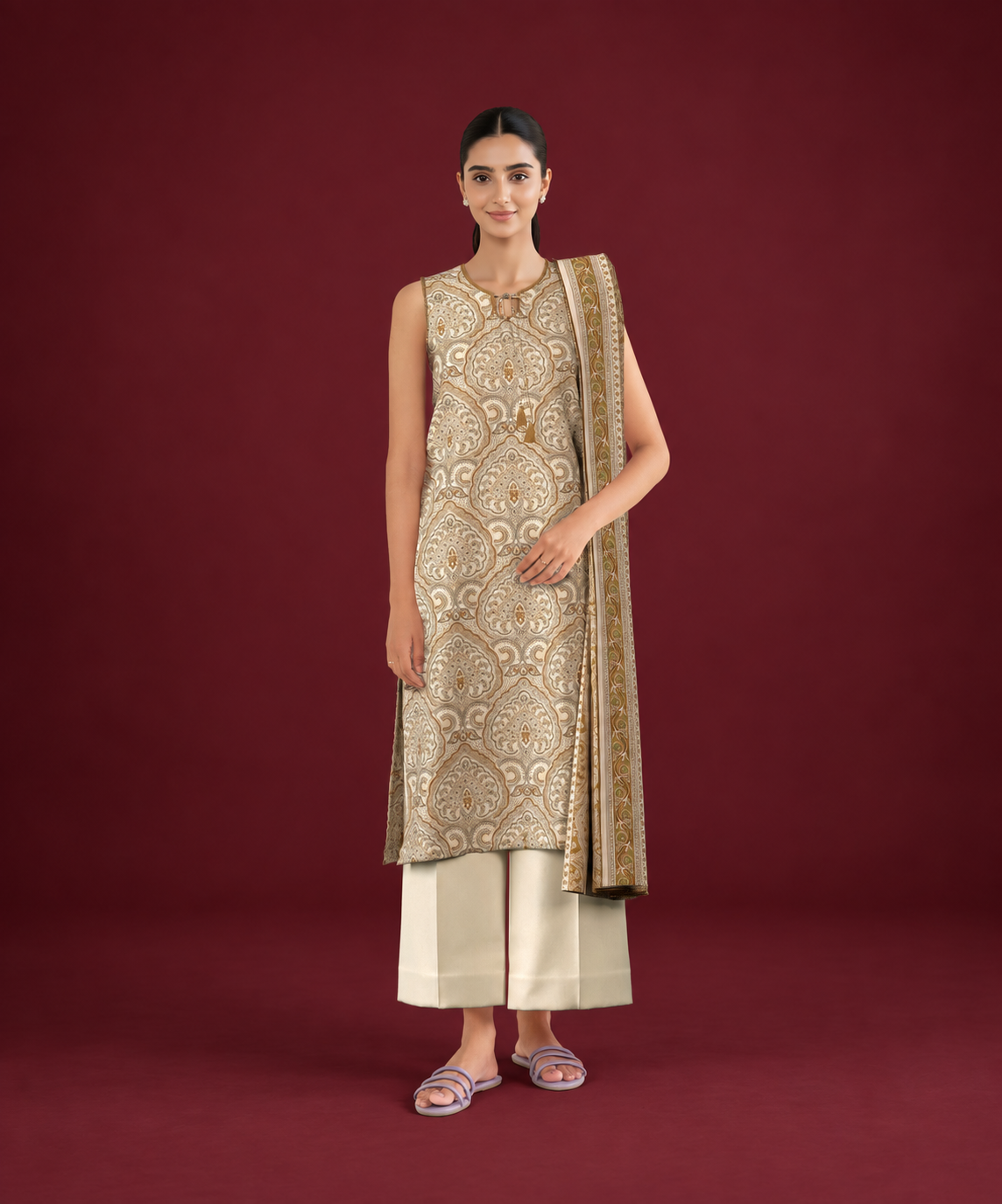 Sapphire 3 PIECE Unstitched - PRINTED LINEN SUIT