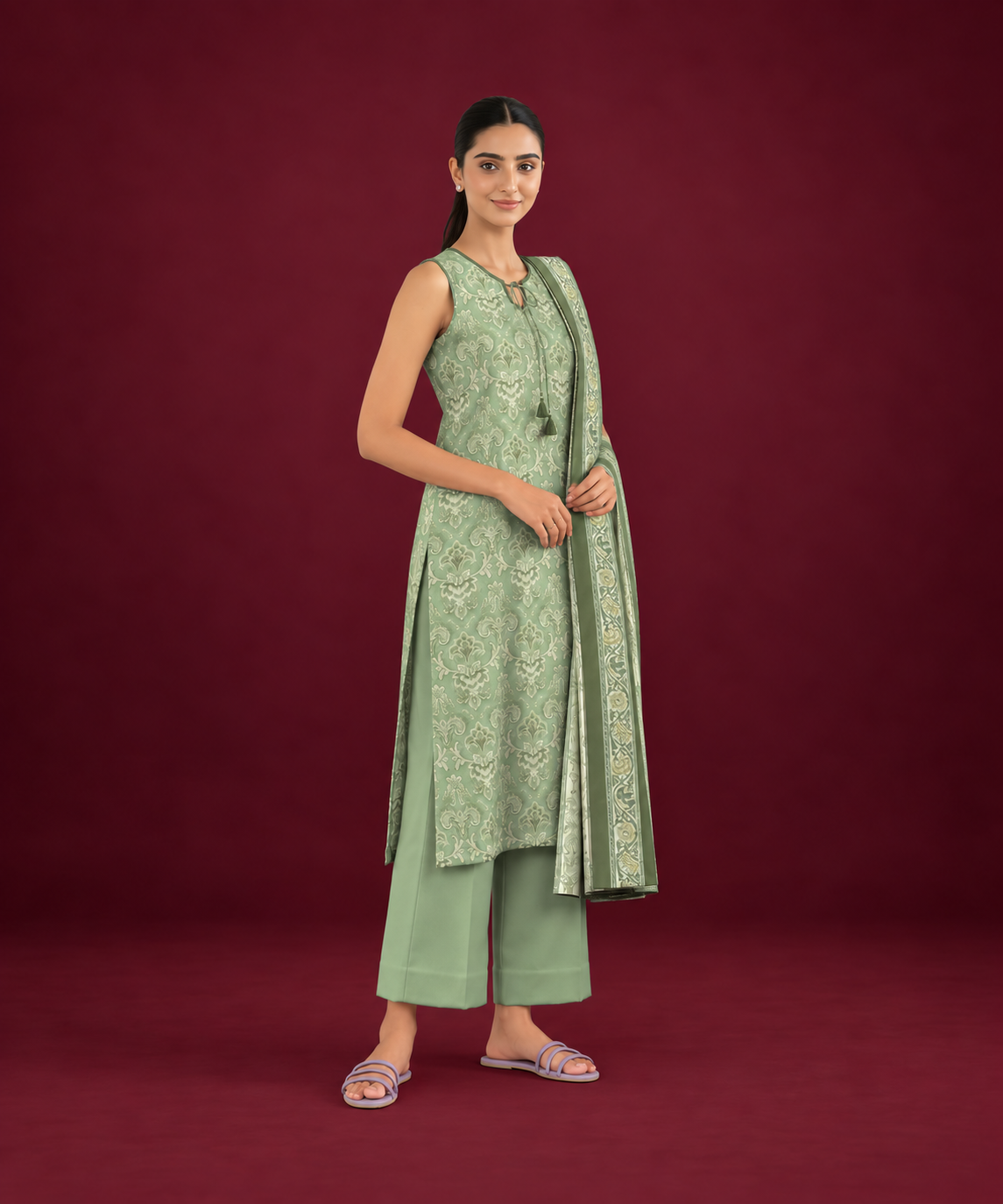Sapphire 3 PIECE Unstitched - PRINTED LINEN SUIT