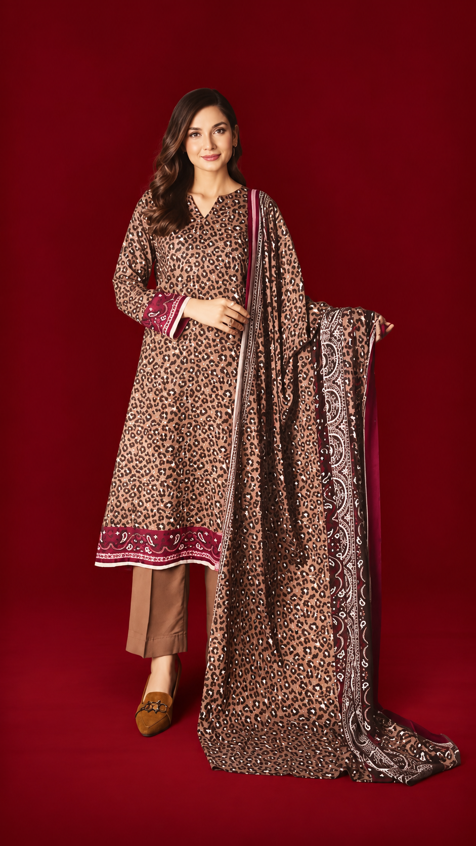Nishat 3 Piece Unstitched Linen- Printed Suit