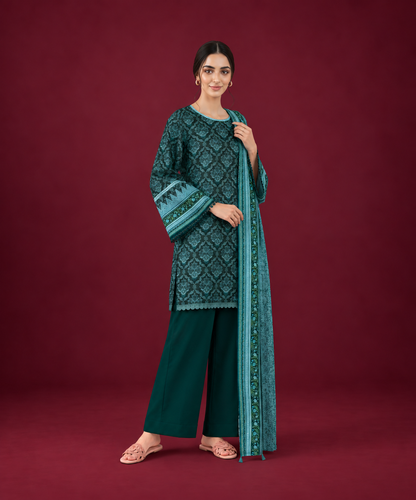 Sapphire 3 PIECE Unstitched - PRINTED LINEN SUIT