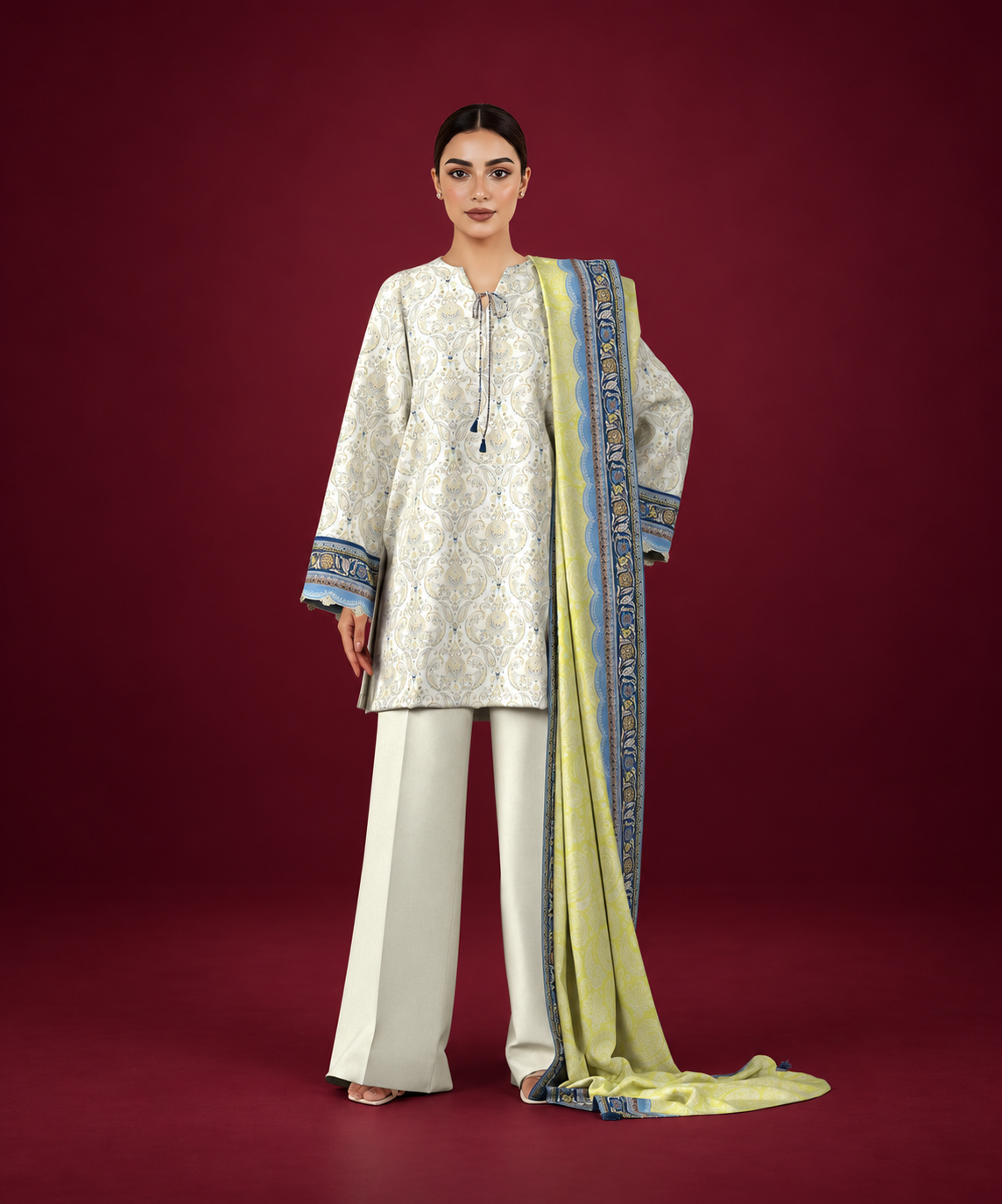 Sapphire 3 PIECE Unstitched - PRINTED LINEN SUIT