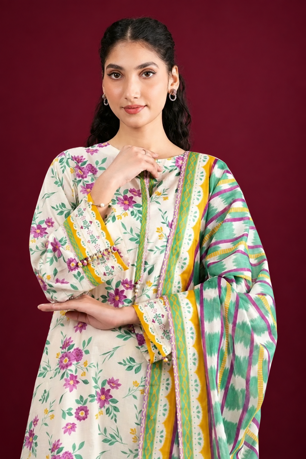 Nishat 3 Piece Unstitched - Printed Loose Fabric Lawn