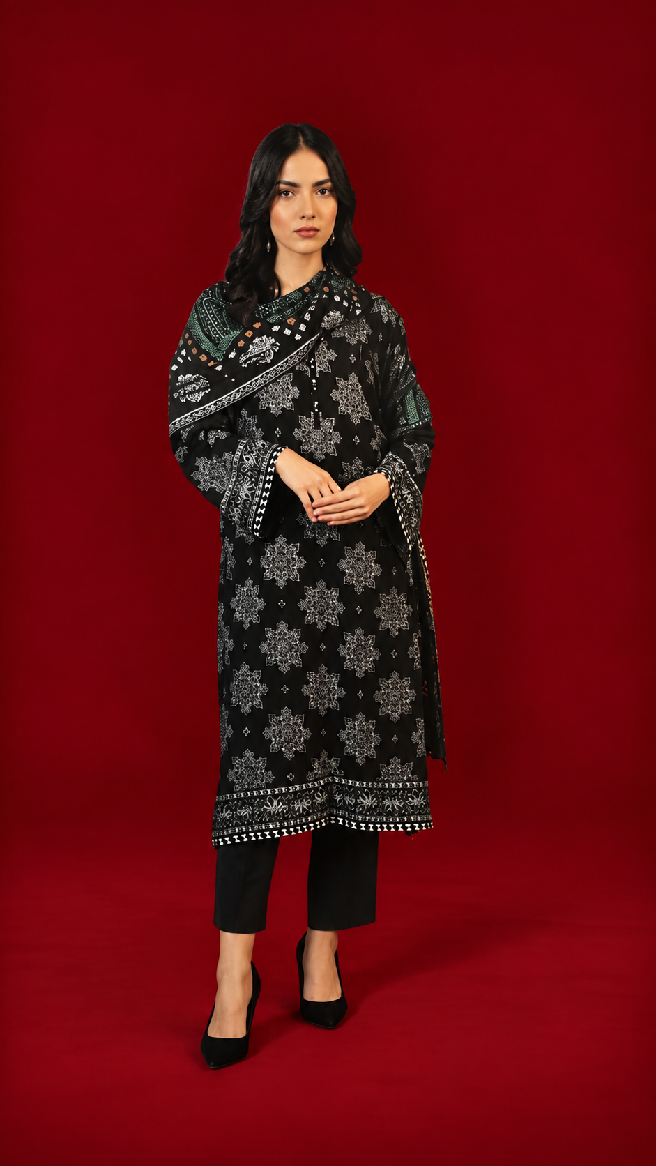 Nishat 3 Piece Unstitched Linen- Printed Suit